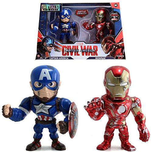 METALS MARVEL CIVIL WAR CAPTAIN AMERICA 4 inch Movie Twin Pack - Captain America & Ironman (M51)