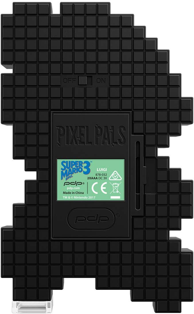 PDP Pixel Pals Nintendo Super Mario 3 Luigi Collectible Lighted Figure