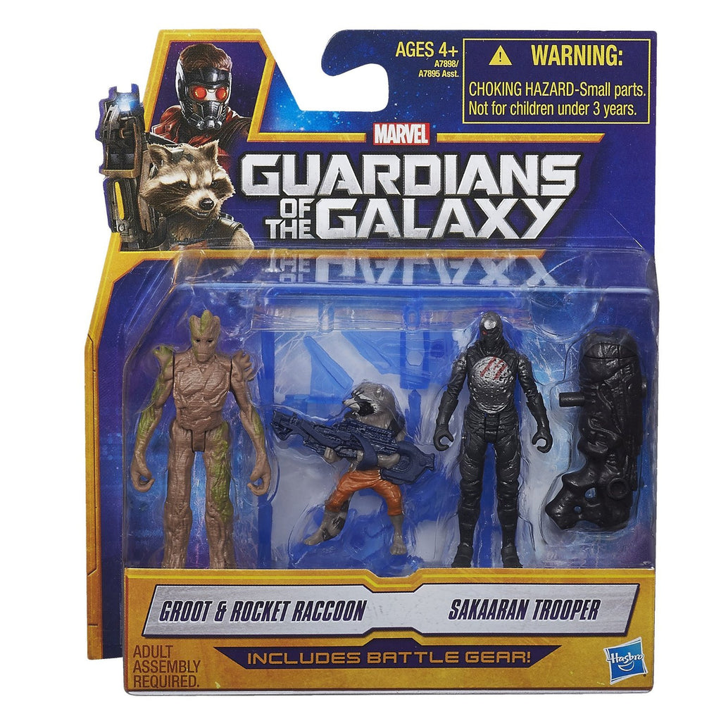Marvel Guardians of The Galaxy Groot, Rocket Raccoon and Sakaaran Trooper Figure Pack